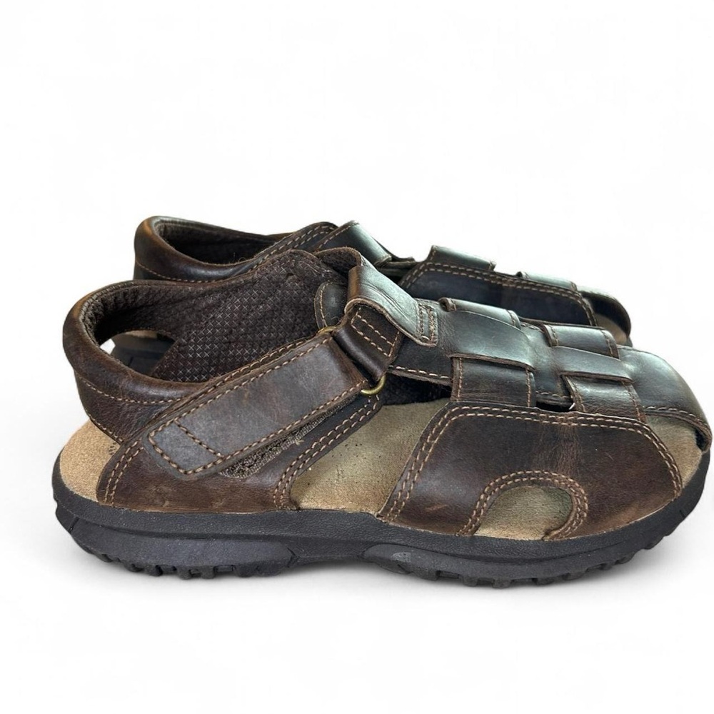 Stride Rite Boys’ Leather Angler Sandals – Size 1W 🤎 - Picture 3 of 8